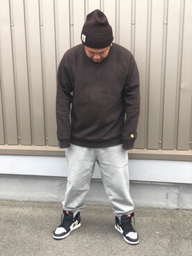 「Carhartt WIP（カーハートダブリューアイピー）のアイテム（スウェット）」を使った、Yu Nishigakiさん（メンズ・170cm）の春コーディネート