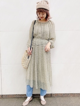 𝚗𝚊𝚋𝚎さん(レディース・162cm)の春コーディネート