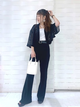 「PAGEBOY（ページボーイ）のリングベルト（ベルト）」を使った、migeruさん（レディース・160cm）の夏コーディネート