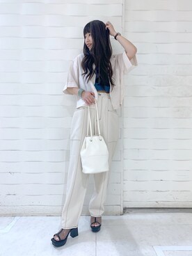 「PAGEBOY（ページボーイ）の【CORE】カウガラビスチェ（その他トップス）」を使った、migeruさん（レディース・160cm）の夏コーディネート