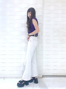 「FIG&VIPER（フィグアンドバイパー）のアイテム（サンダル）」を使った、migeruさん（レディース・160cm）の夏コーディネート