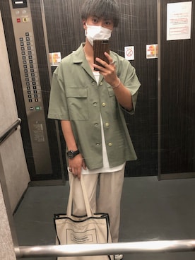 「アイテム（イヤリング（片耳用）、ブラック系）」を使った、yugaさん（メンズ・168cm）の夏コーディネート