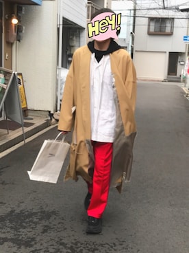 「sulvam」｜「アイテム（その他アウター）」を使った、わたおさん（メンズ・166cm）の春コーディネート