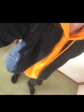 「ADAM ET ROPE'（アダムエロペ）のアイテム（ナイロンジャケット）」を使った、まっしゅまろさん（メンズ・169cm）の冬コーディネート