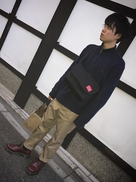 「アイテム（メッセンジャーバッグ）」を使った、ゆうまさん（メンズ・168cm・10代）の春コーディネート
