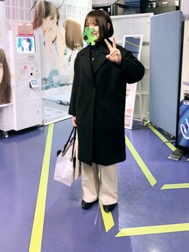 「LEPSIM（レプシィム）のアイテム（チェスターコート）」を使った、サクライさん（レディース・158cm）の冬コーディネート