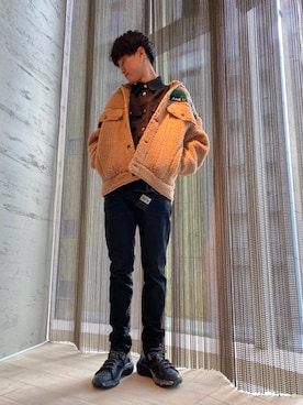 「DIESEL（ディーゼル）のアイテム（その他アウター）」を使った、kyokutonさん（メンズ・176cm）の秋コーディネート