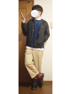 「ikka（イッカ）のTCワッフルレイヤードタンクトップ（タンクトップ）」を使った、そらさん（メンズ・178cm）の冬コーディネート