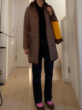 「LAVENHAM（ラベンハム）のアイテム（その他アウター）」を使った、kamekoさん（レディース・168cm）の秋コーディネート