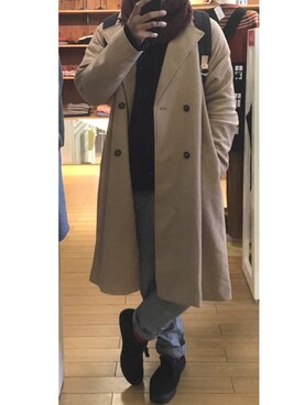 「グレンチェック」｜「アイテム（スリッポン）」を使った、RyotAさん（メンズ・172cm）の冬コーディネート