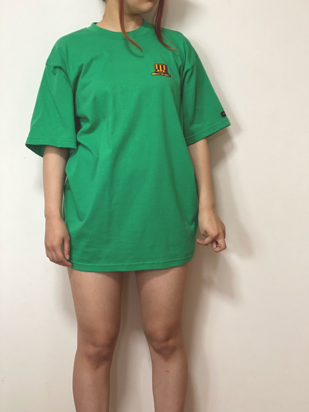 「夏、シンプルコーデ、お洒落さんとつながりたい、オーバーサイズ、ラフ、Tシャツ、ストリート、ビッグT、いいね、save、フォローお願いします🤑、ショートパンツ」｜「proofofgoldのアイテム（Tシャツ/カットソー、グリーン系）」を使った、proofofgoldさん（メンズ・171cm）の夏コーディネートの1枚目の写真