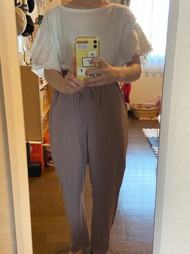 「アイテム（セットアップ、ピンク系）」を使った、ふるりさん（レディース・152cm）の夏コーディネート