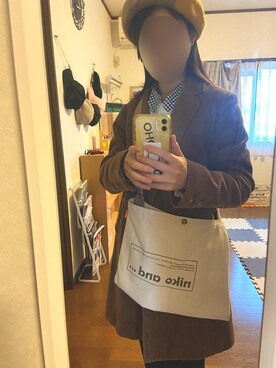 「秋のマイ旬スタイル」｜「アイテム（ハンチング/ベレー帽）」を使った、ふるりさん（レディース・152cm）の秋コーディネート