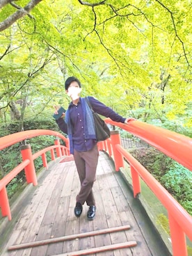 「STUDIOUS（ステュディオス）のアイテム（バッグ）」を使った、takeshiさん（メンズ・171cm）の秋コーディネート