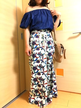 「オフショルダー」｜ゆっちゃんまんさん（レディース・153cm・30代）の春コーディネート