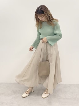 「甘めコーデ」｜咲栄さん（レディース・155cm）の春コーディネート