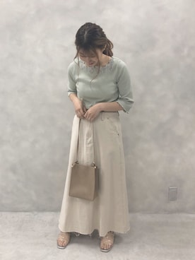 「ピスタチオ」｜咲栄さん（レディース・155cm）の春コーディネート