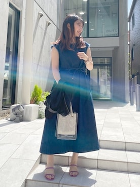 「natural couture（ナチュラルクチュール）のアイテム（トートバッグ）」を使った、咲栄さん（レディース・155cm）の春コーディネート