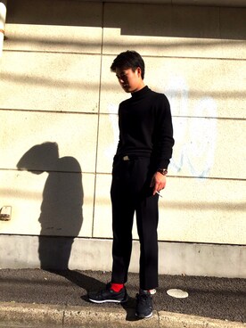 「HARE（ハレ）のアイテム（ソックス/靴下）」を使った、yusukeさん（メンズ・177cm）の冬コーディネート