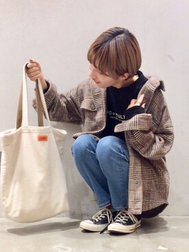 「袖ボリューム」｜「アイテム（ミリタリージャケット）」を使った、omaさん（レディース・163cm）の秋コーディネート