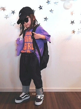 「X-girl（エックスガール）のアイテム」を使った、⍥⃝🆈🆄🆈🆄🅰⍢⃝さん（キッズ・110cm）の夏コーディネート