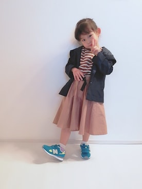 「アイテム（ブルゾン）」を使った、⍥⃝🆈🆄🆈🆄🅰⍢⃝さん（キッズ・110cm）の秋コーディネート