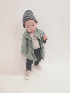 「Daddy Oh Daddy（ダディーオーダディー）のアイテム（ジャケット/アウター）」を使った、⍥⃝🆈🆄🆈🆄🅰⍢⃝さん（キッズ・110cm）の秋コーディネート