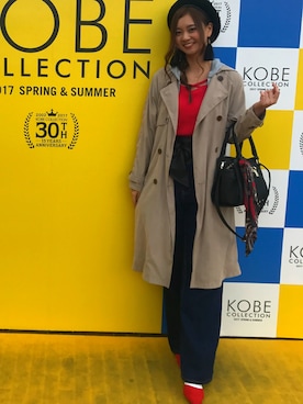 「スプリングSENSEOFPLACE」｜「アイテム（トレンチコート）」を使った、藤田真奈さん（レディース・167cm）の春コーディネート