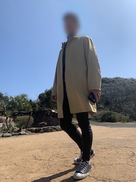 「JOURNAL STANDARD（ジャーナルスタンダード）のアイテム（ステンカラーコート）」を使った、Hiroさん（メンズ・172cm）の春コーディネート