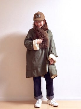 「カオリノモリSTAFF」｜「アイテム（スニーカー）」を使った、muro☺︎さん（レディース・150cm）の冬コーディネート