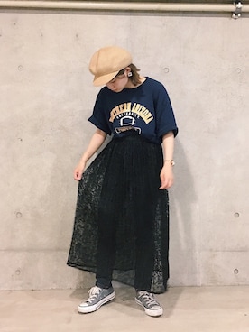 「TIMEX（タイメックス）のアイテム」を使った、muro☺︎さん（レディース・150cm）の夏コーディネート