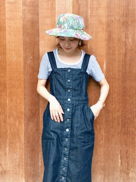 「FREE'S MART（フリーズマート）のアイテム（ジャンパースカート）」を使った、muro☺︎さん（レディース・150cm）の春コーディネート