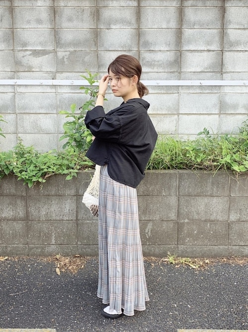 KBF（ケービーエフ） ロング スカート チェック消しプリーツスカート