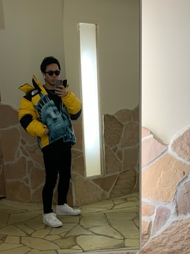 「UNIQLO（ユニクロ）のWOMEN ウルトラストレッチジーンズ（デニムパンツ）」を使った、doraemonsterさん（メンズ・168cm）の冬コーディネート