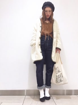 「CIBONE（シボネ）のアイテム」を使った、𝕂𝔼𝕀𝕂𝕆さん（レディース・159cm）の冬コーディネート