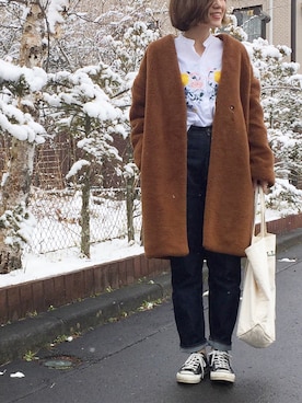 「JEANASIS（ジーナシス）のアイテム（その他アウター）」を使った、𝕂𝔼𝕀𝕂𝕆さん（レディース・160cm）の春コーディネート