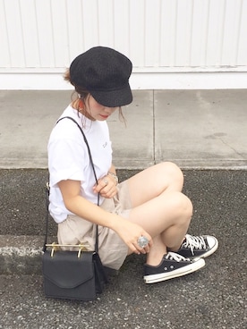 「SHIPS（シップス）のCONVERSE:CANVAS ALL STAR J OX◇（スニーカー）」を使った、𝕂𝔼𝕀𝕂𝕆さん（レディース・160cm）の夏コーディネート