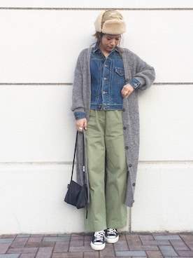 「SHIPS（シップス）のCONVERSE:CANVAS ALL STAR J OX◇（スニーカー）」を使った、𝕂𝔼𝕀𝕂𝕆さん（レディース・160cm）の冬コーディネート