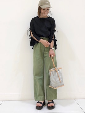 「Laugoa（ラウゴア）のアイテム」を使った、𝕂𝔼𝕀𝕂𝕆さん（レディース・160cm）の春コーディネート