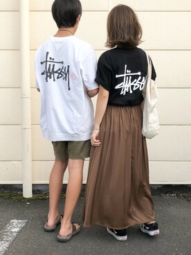 「親子でおそろい」｜「アイテム（アクセサリー）」を使った、𝕂𝔼𝕀𝕂𝕆さん（レディース・160cm）の秋コーディネート