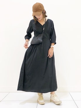 「MODE ROBE（モードローブ）のアイテム（ピアス（両耳用））」を使った、𝕂𝔼𝕀𝕂𝕆さん（レディース・160cm）の秋コーディネート