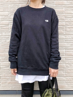 「minia（ミニア）のリバーシブル巾着バッグ（トートバッグ）」を使った、𝕂𝔼𝕀𝕂𝕆さん（レディース・160cm）の秋コーディネート