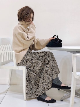 「H&M（エイチ・アンド・エム）のアイテム（バレエシューズ）」を使った、𝕂𝔼𝕀𝕂𝕆さん（レディース・160cm）の冬コーディネート