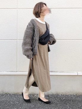 「H&M（エイチ・アンド・エム）のアイテム（バレエシューズ）」を使った、𝕂𝔼𝕀𝕂𝕆さん（レディース・160cm）の冬コーディネート
