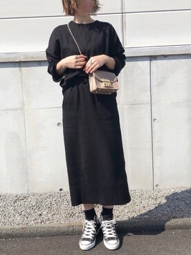 「FURLA（フルラ）のメトロポリスミニショルダーバッグ（ショルダーバッグ）」を使った、𝕂𝔼𝕀𝕂𝕆さん（レディース・160cm）の春コーディネート