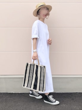「RNA（アールエヌエー）のアイテム」を使った、𝕂𝔼𝕀𝕂𝕆さん（レディース・160cm）の夏コーディネート