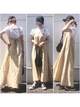 「ISOOK（アイスー）のアイテム（ワンピース/ドレス）」を使った、𝕂𝔼𝕀𝕂𝕆さん（レディース・160cm）の夏コーディネート
