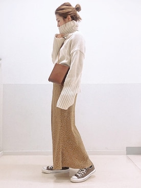 「CONVERSE（コンバース）の＜CONVERSE（コンバース）＞∴ALL STAR 100 LOW オールスターコーデュロイ スニーカー ◆（スニーカー）」を使った、𝕂𝔼𝕀𝕂𝕆さん（レディース・160cm）の冬コーディネート