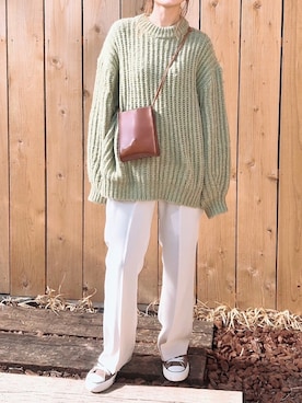 「CONVERSE（コンバース）の＜CONVERSE（コンバース）＞∴ALL STAR 100 LOW オールスターコーデュロイ スニーカー ◆（スニーカー）」を使った、𝕂𝔼𝕀𝕂𝕆さん（レディース・160cm）の冬コーディネート