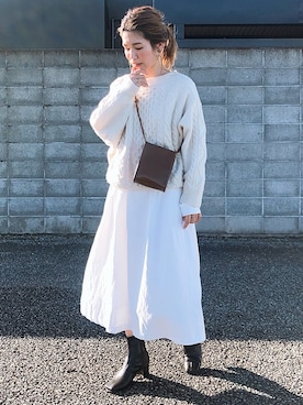 「ISOOK（アイスー）のアイテム（ワンピース/ドレス）」を使った、𝕂𝔼𝕀𝕂𝕆さん（レディース・160cm）の冬コーディネート